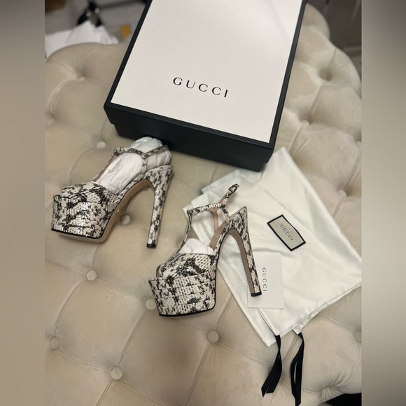 Gucci Rock Python Moluro Radiata Print Sandal Pumps - Picture 13 of 16